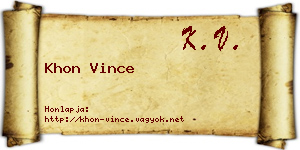 Khon Vince névjegykártya
